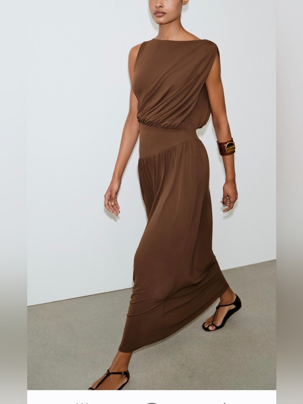 Zara Size L Side Sash Dress with draped fabric detailing